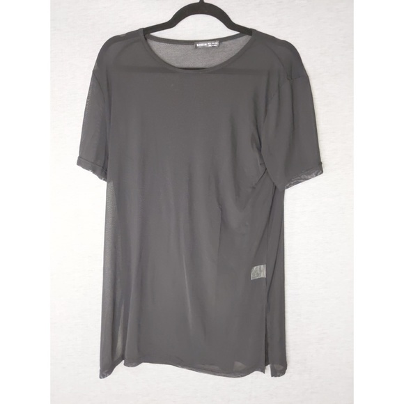 🎉 3/$20 👯♀️Host Pick⚡️Shein Drop Shoulder Slit Side Longline Tee - Picture 5 of 9